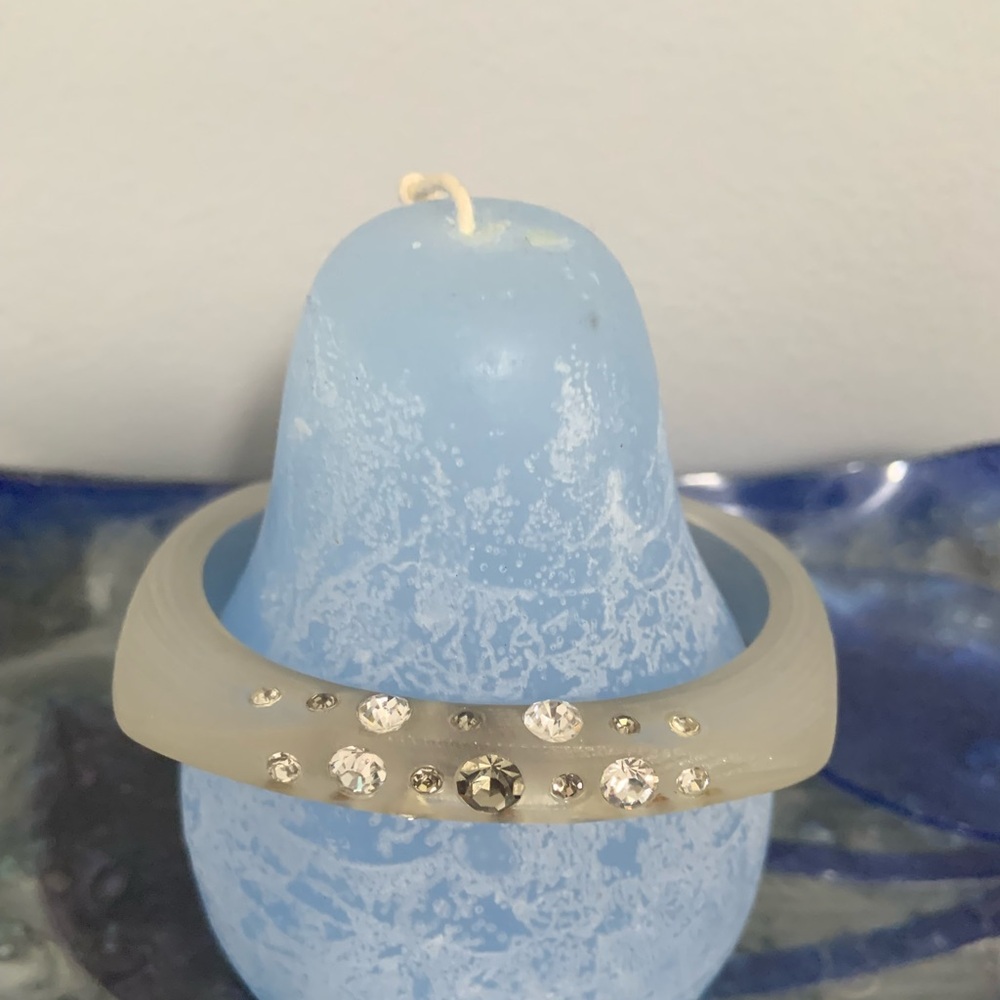 Lucite Bangle with Rhinestones